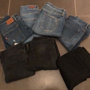 7 pairs of skinny jeans size 29